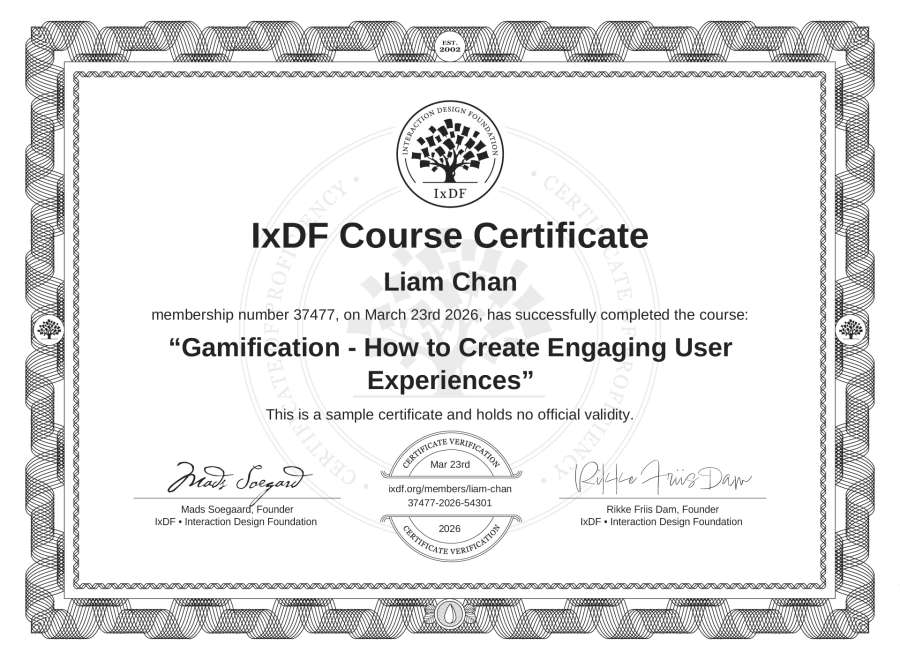Course Certificate Example