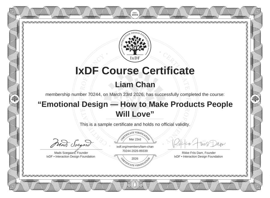 Course Certificate Example