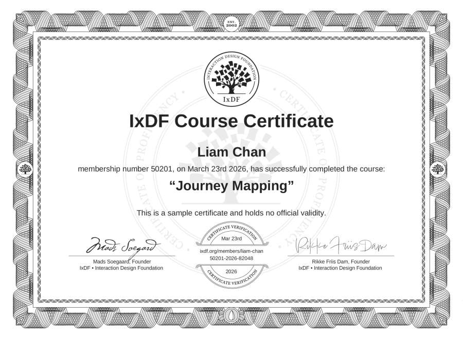 Course Certificate Example